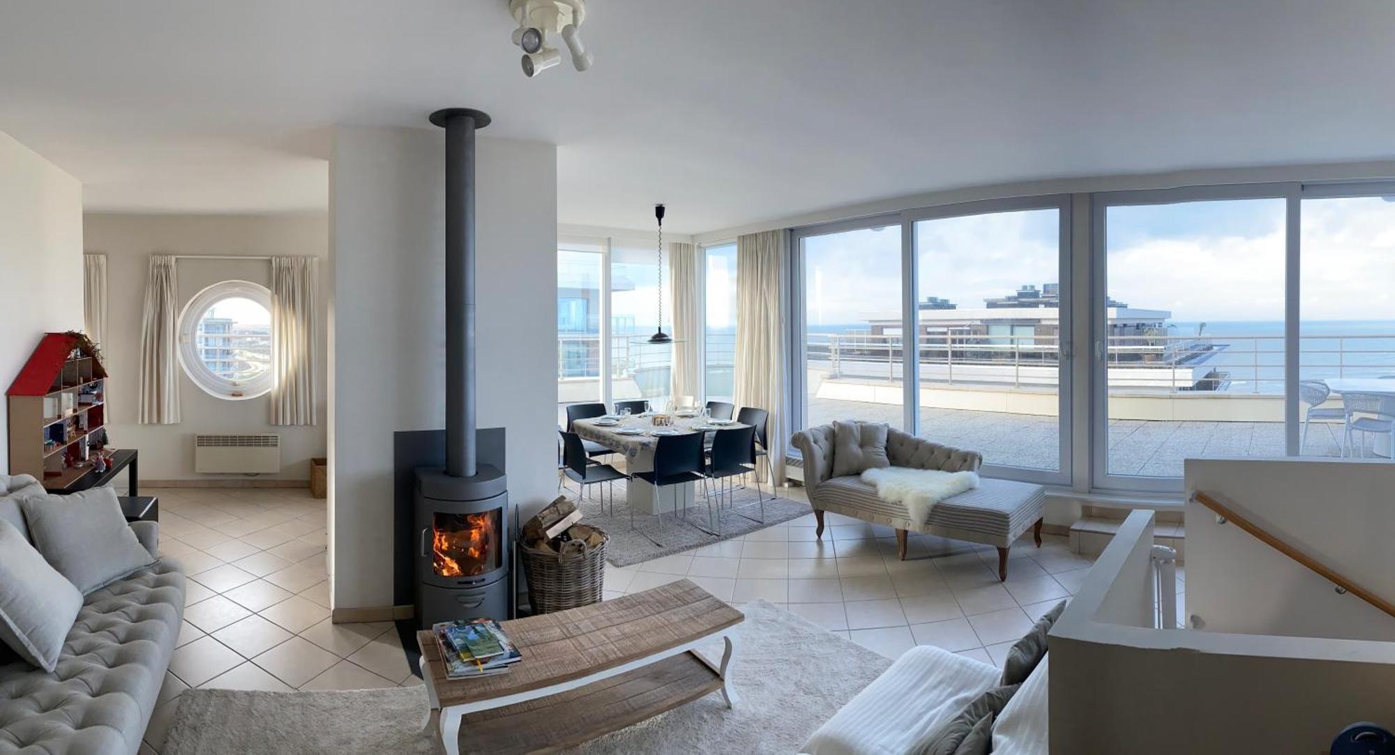 Duplex Penthouse Super Zeezicht Lägenhet De Panne Exteriör bild